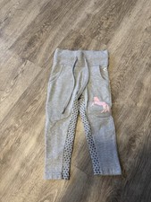 Kinderreithose Horze mit Besatz Gr. 128 130 Grau Mimt Pferd und Taschen vorne