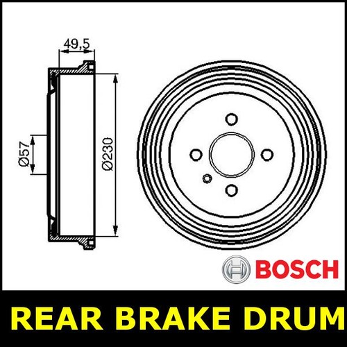 Brake drum rear fits vauxhall - drum,