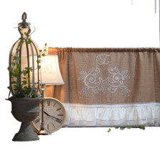 100cm Leinen Scheibengardine