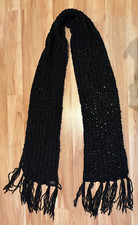 HUGO BOSS* Schal*schwarz*31 x 256 cm*Strickschal mit Fransen*Stylisch & angesagt