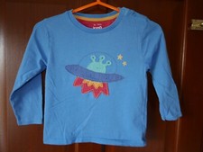 Drachen Kinder Langarm T-Shirt, Alter 4 Jahre, Faded Blue, Alien Raumschiff