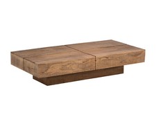 Couchtisch Amberley 140x70 Holz hell Mango Echtholz natur rustikal Sofatisch