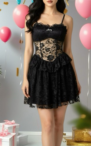 Neu schwarzes spitzenkleid - neu, –