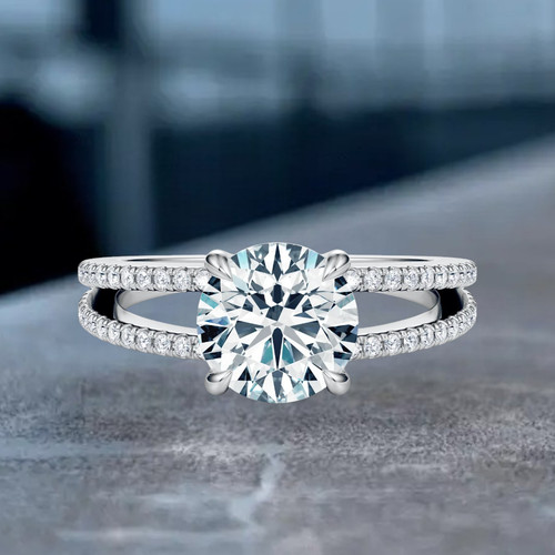 Karat weißgold diamant - 14,