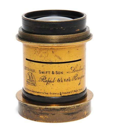 Vintage brass lens - brass, x