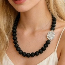 Lavastein-Halskette mit