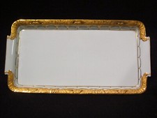 MEISSEN X-FORM PRUNK PLATTE - SCHALE GOLDBRONZE