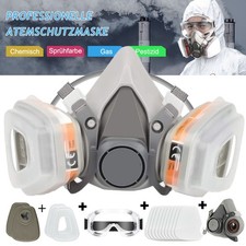 Atemschutz Halbmaske Gasmaske 6200 Staubmaske Lackiermaske Mit Schutzbrille Set