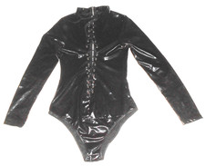 Latex Body Korsett Corsage Mieder Langarm zum schnüren, hinten Reißverschluss