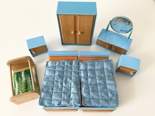 DDR Puppenstube Schlafzimmer 80er VERO Doppelbett Schrank Kommode Vintage