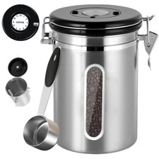1,8L Kaffeebehälter Edelstahl Luftdicht Kaffeebohnen Dose Tee Aromadose DHL