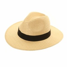 Papierstroh Fedora Panamastil Sonnenhut Sommermütze 2 Größen