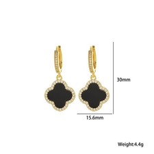 Edelstahl Gold Ohrringe Kleeblatt Schmuck Modeschmuck 