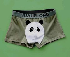 Herren-Slip Mit Pandabär -Motiv Shorts Unterwäsche Unterhose, schwarz,rot, grün,