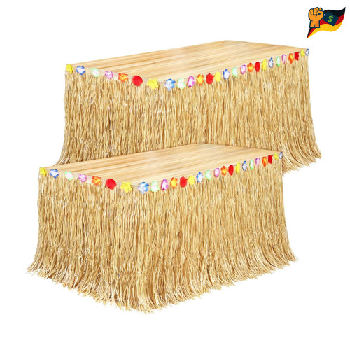 Luau tischrock 2er pack stroh - 2er,