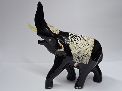 Vintage holz elefant craquelé - holz,