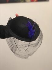 FASCINATOR DAMEN HUT mit SCHLEIER schwarz