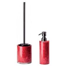 2tlg Set Bad Accessoires WC Bürste Seifenspender  VENUS rot 