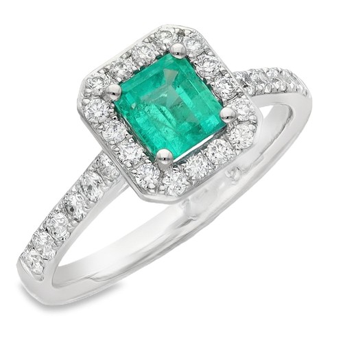 Damen platin diamant smaragd - damen,