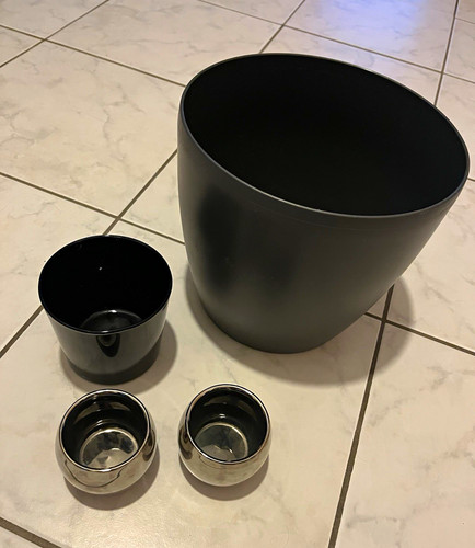 Blumenstopf set silberne - blumenstopf-set:, 2x