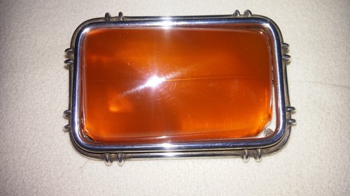Große bernsteinbrosche silber - große,