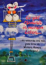 Diddl Postkarte - Nr. 19F - Depesche - Diddl auf dem Sprungturm - Spruch