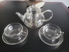 Jena JENAer Glas Teekanne mit Sieb&Deckel +2 Teetassen &2 Untertassen TEESERVICE
