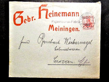 Reklame Brief  "Gebr. Heinemann Papierwaren-Fabrik  Meiningen" von 1910