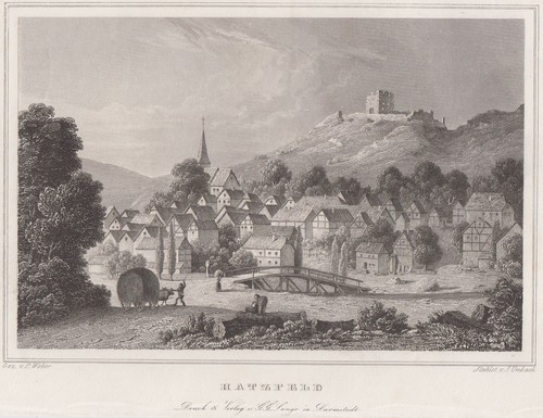 Hatzfeld original stahlstich - hatzfeld,