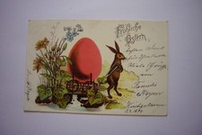 Alte AK Ostern  Hase zieht