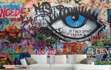 3D Graffiti Augen 9 Tapete