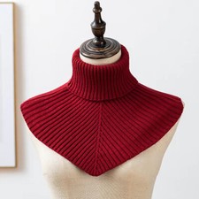 Frauen Gestrickter Schal Mit Gefälschtem Kragen Halswärmer Rollkragen Winter с
