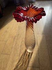 Böhmische Glas Vase in Rot
