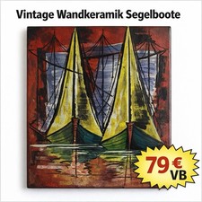 Vintage Wandkeramik Segelboote