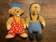 Petzi 2 x Figur Plüsch Stofftier Herrmann Vintage: Rasmus Klump mit Seebär