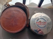 Mikiphone Mini Pocket Phonograph Grammophon Swiss System Vadasz in L Zustand 