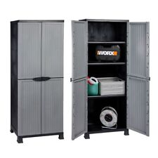 2 Stück Kunststoffschrank Haushaltsschrank Schrank für Garage Keller Werkstatt