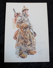 Postkarte Die Ablösung im Schutzengraben nach Aquarell von T. Rocholl 1914