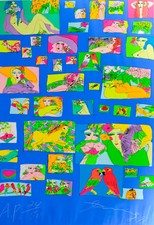 Walasse Ting: Dinge, Die Ich Mag (Blau) - Originale Signierung Siebdruck