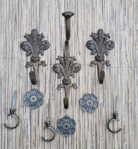 Alte messing wandhaken - messing,