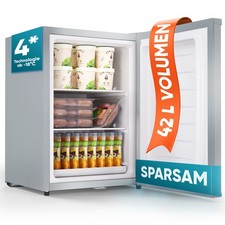 B-Ware Mini-Gefrierschrank, Schloss E 42L, 4-Sterne, Leise, Gefrierbox, Silber