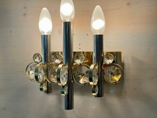 Mid Century Palwa Wandlampe Wandleuchte Crystal Glass Wall Lamp Hollywood Regenc