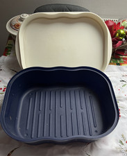 Tupperware, Großer Laibwächter, Bäckermeister, Brotmax, Brotbehälter, Weiß-Blau