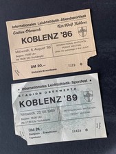 Alte Tickets Leichtathletik Sportfest Koblenz Stadion Oberwerth 1986 + 1989