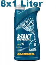 8x1 Liter Mannol 2-Takt Universal Motorradöl Mischöl mineralisch 2T API TC 