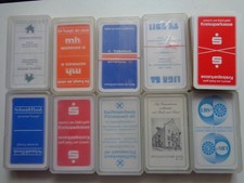 10x Schafkopf/Tarock/Skat/Spielkarten mit Werbung von "verschiedenen Banken"