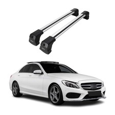 Dachträger Grundtäger für Mercedes C Klasse W205 Limo 2014-2021 75kg Alu Grau 2x