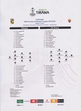 Team Sheet UEFA Europa Conference League Vitesse Arnheim -A.S.Roma Eighth Finals