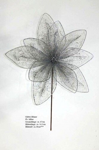 Glitter blume silber - glitter-blume,