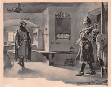 Mittelalter Soldat Armbrust-Schütze Ritter - 1900 - Felix Schwormstedt ~21x16cm